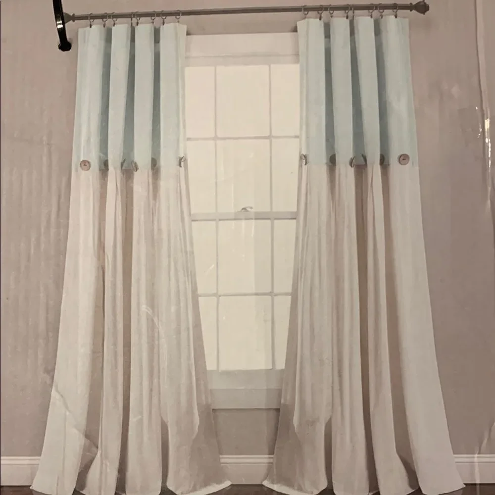 Elegant Two-Tone Sheer Curtain Panel (ONE PANEL)